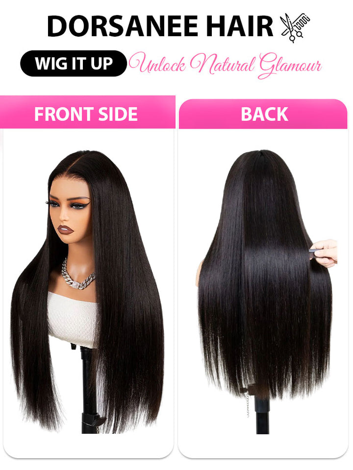Dorsanee 250 Density Straight 13x4 Transparent HD Lace Frontal Human Hair Wig