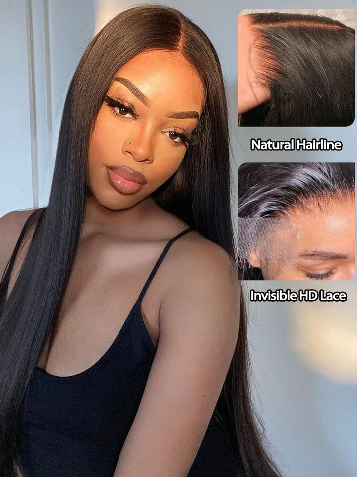 Dorsanee 250 Density Straight 13x4 Transparent HD Lace Frontal Human Hair Wig
