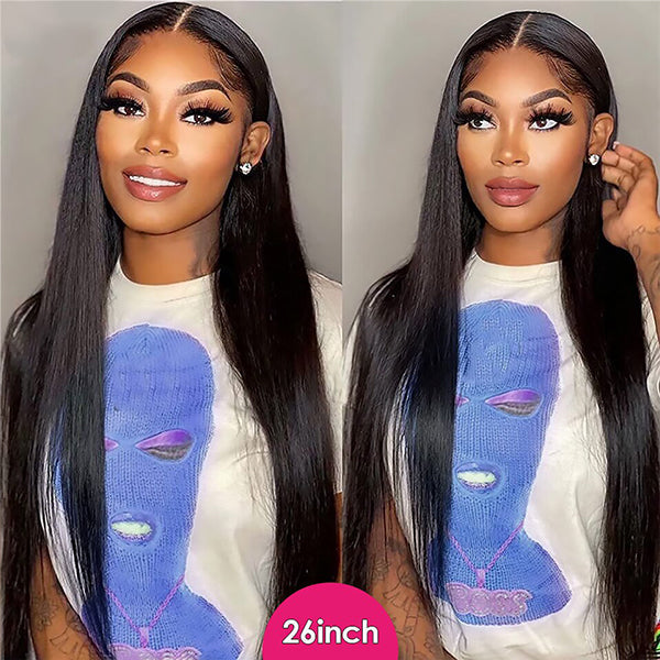 Dorsanee Hair Straight Human Hair Bundles With Frontal 13x4 HD Transparent Lace Front Wig - Dorsanee Hair