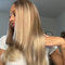 Dorsanee Hair Highlight Blonde Layer Cut Straight 13x4 Lace Front Wig Human Hair Wig