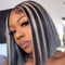 Dorsanee hair straight 13×4 #1B/613 highlight lace frontal human hair bob wigs