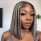 Dorsanee hair straight 13×4 #1B/613 highlight lace frontal human hair bob wigs
