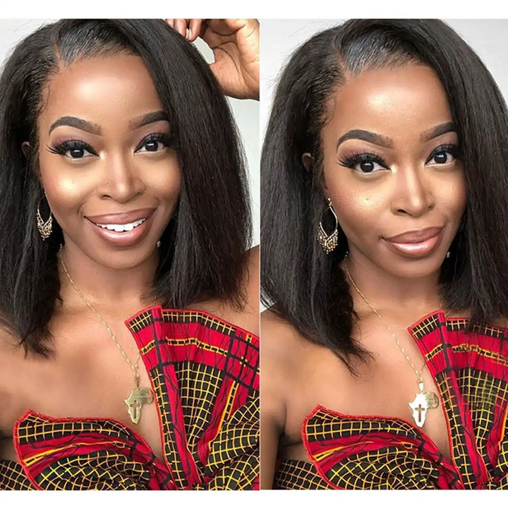 Dorsanee hair kinky stright 13×4 lace front bob wigs for black girls