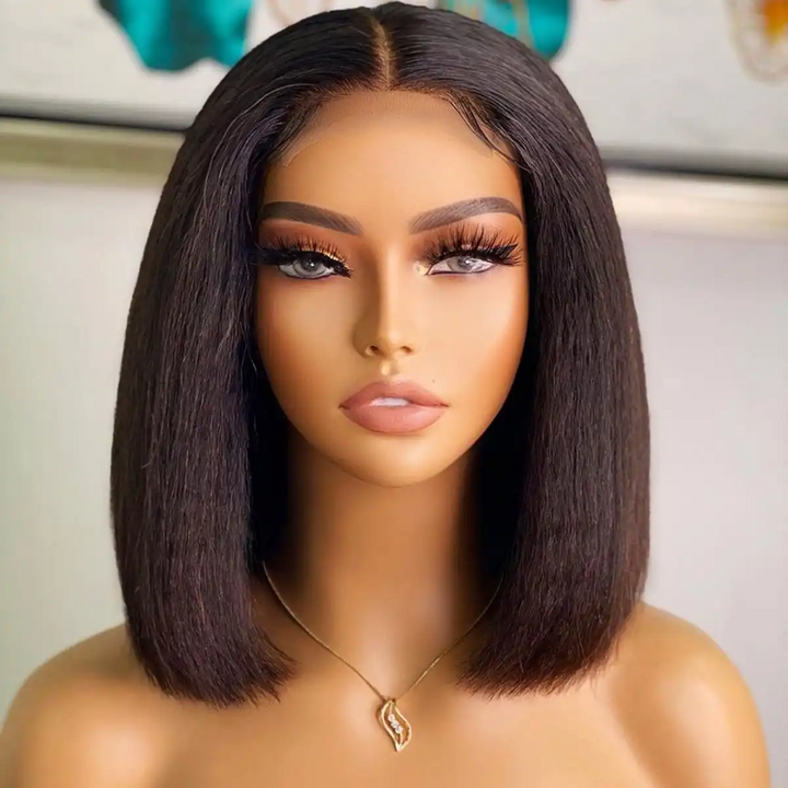 Dorsanee hair kinky stright 13×4 lace front bob wigs