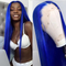 Dorsanee Hair Royal Blue Colored Straight 13x4 HD Transparent Lace Wig Natural Hairline Human Hair Wigs