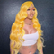 Dorsanee Hair Yellow Colored Body Wave 13×4 Lace Frontal Wig Human Hair Wigs