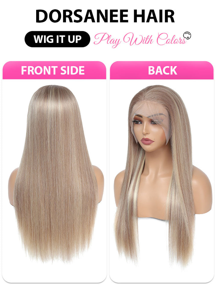 Dorsanee 13x4 Hottest Long #P18/613 Blonde Highlight Straight Human Hair Wigs