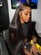 Dorsanee 42 40 38 36 34 32 30 inch Bone Straight 13x4 Lace Front Virgin Human Hair Wig