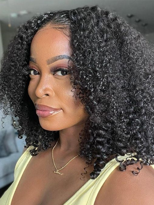 Dorsanee Short Bob V Part Wig Jerry Curly Hair Glueless Beginner Friendly Wigs