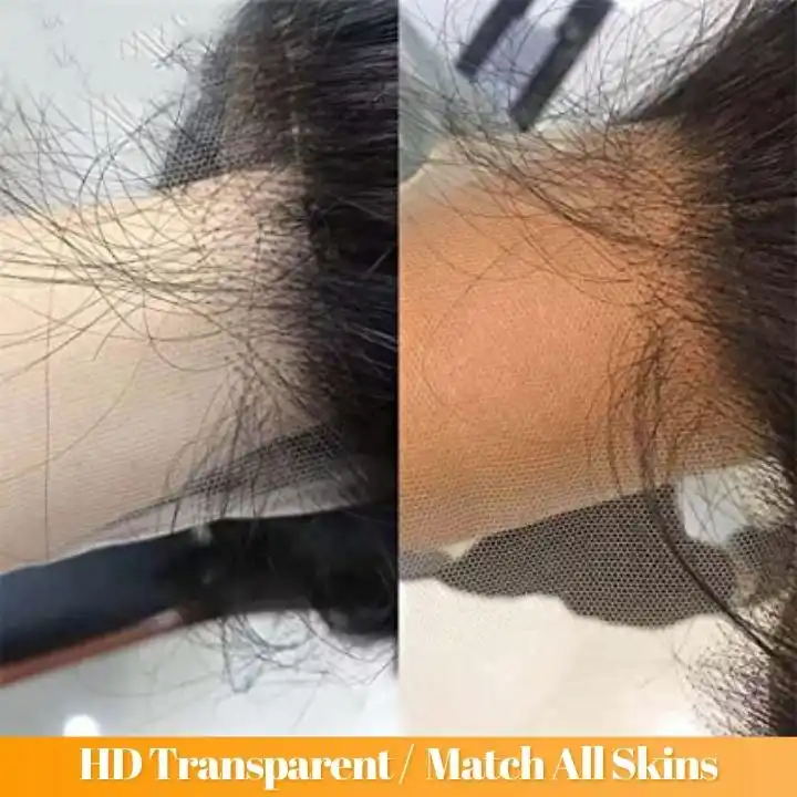 Dorsanee Hair Natural Crimps Curls Loose Wave Glueless 5x5 Lace Closure Transparent Lace Human Hair Wig With Baby Hair for black woman