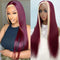 Dorsanee Hair Skunk Stripe 99j Burgundy Blonde 13x4 Lace Front Wig Straight Human Hair Wigs