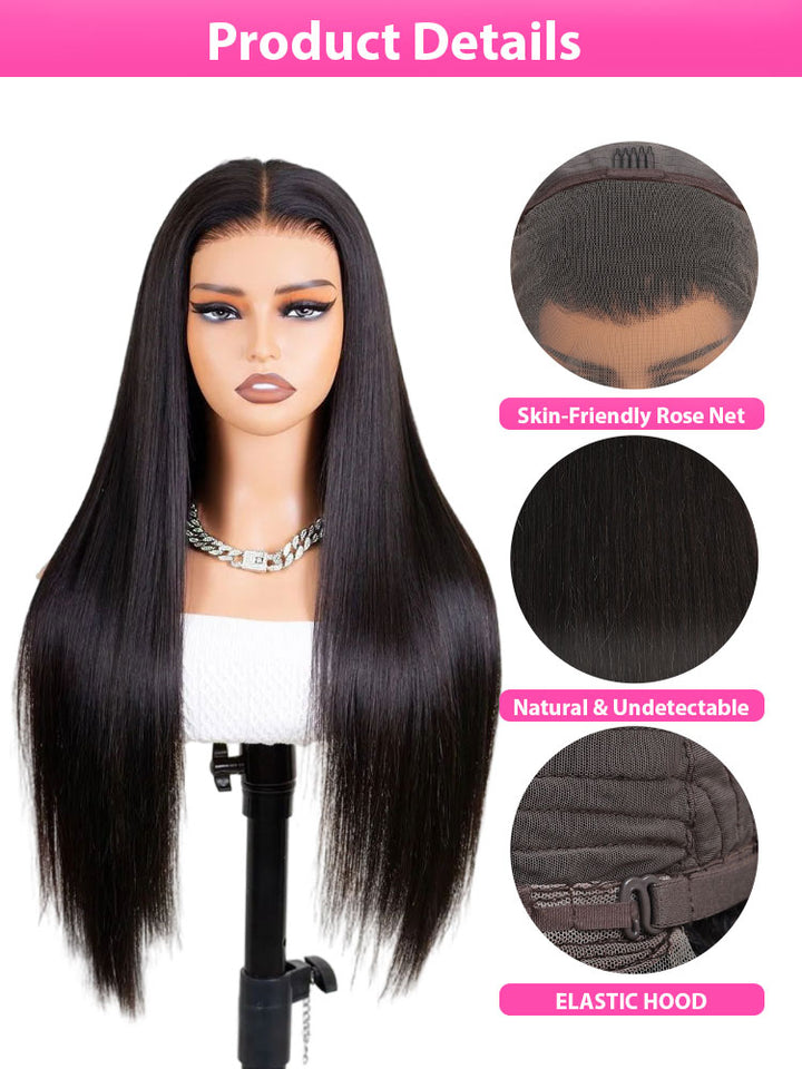 Dorsanee 250 Density Straight 13x4 Transparent HD Lace Frontal Human Hair Wig