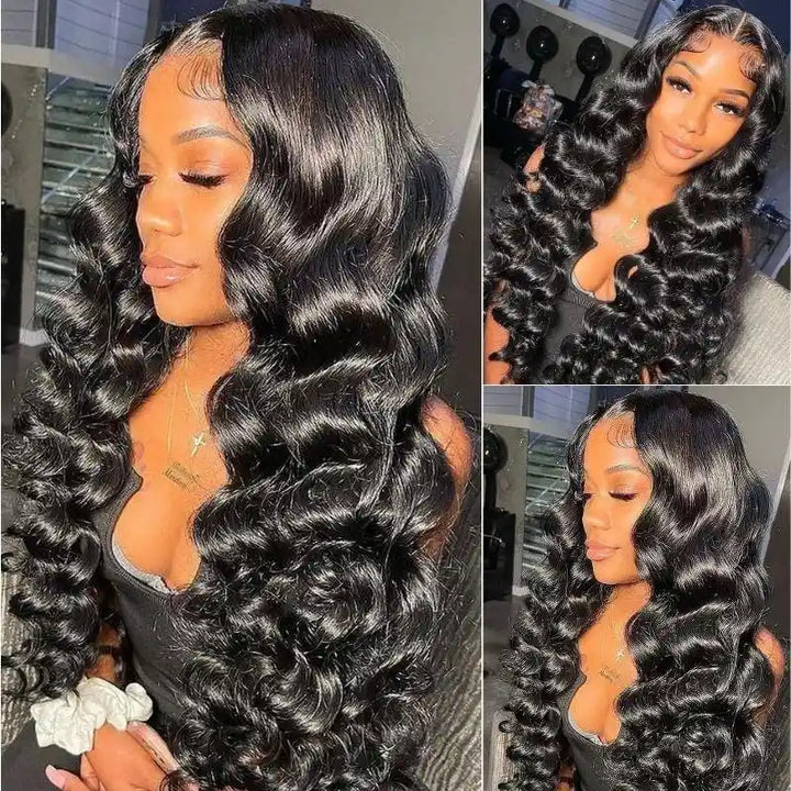Dorsanee Hair Best Loose Wave 13x6 Lace Front Human Hair Wigs Big Heatless Curls Hairstyle Human Hair Wig