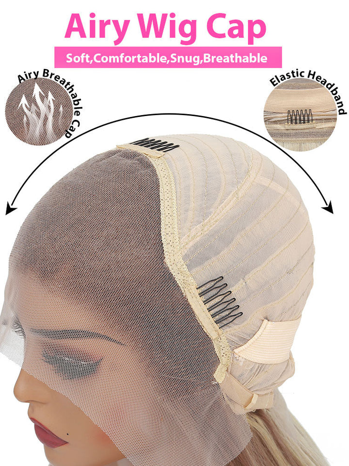 Dorsanee Ash Blonde Loose Wave Curls 13x4 Lace Front Human Hair Wigs