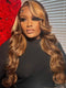 Dorsanee Wear Go Glueless Honey Blonde Brown Highlights Body Wave 6x4 Pre Cut Lace Human Hair Wigs