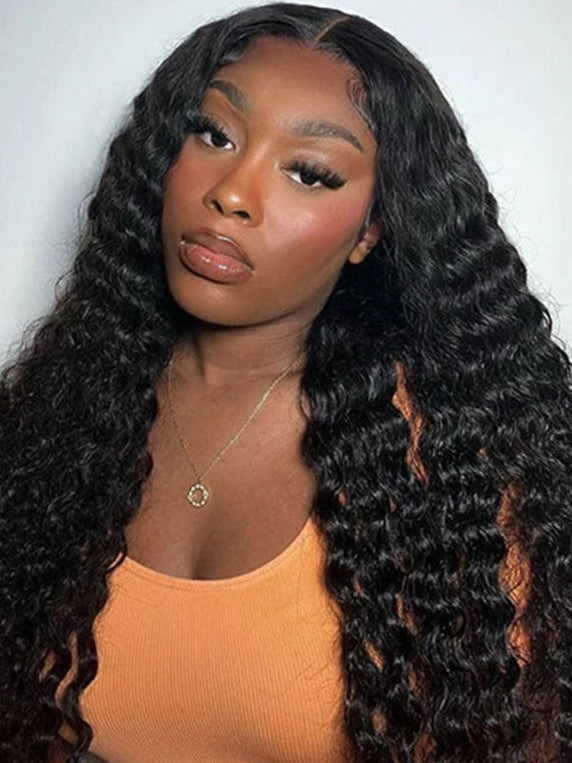 Dorsanee 250 Density Wear and Go Glueless 5x5 Undetectable Lace Closure Deep Wave Curly Human Hair Wig