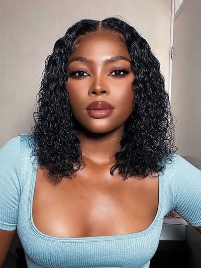 Dorsanee 13x4 Lace Frontal Short Bob Water Wave Virgin Human Hair Wigs