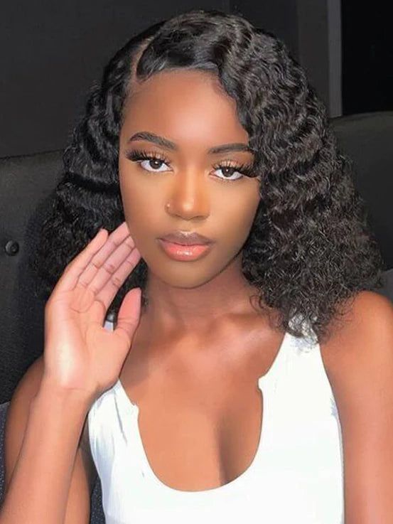 Dorsanee 13x4 Lace Frontal Short Bob Water Wave Virgin Human Hair Wigs