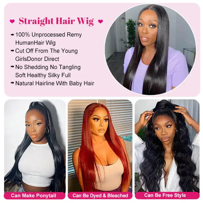 Dorsanee Hair Straight 13x4 Transparent HD Lace Frontal Brazilian Wigs Human Hair Wig