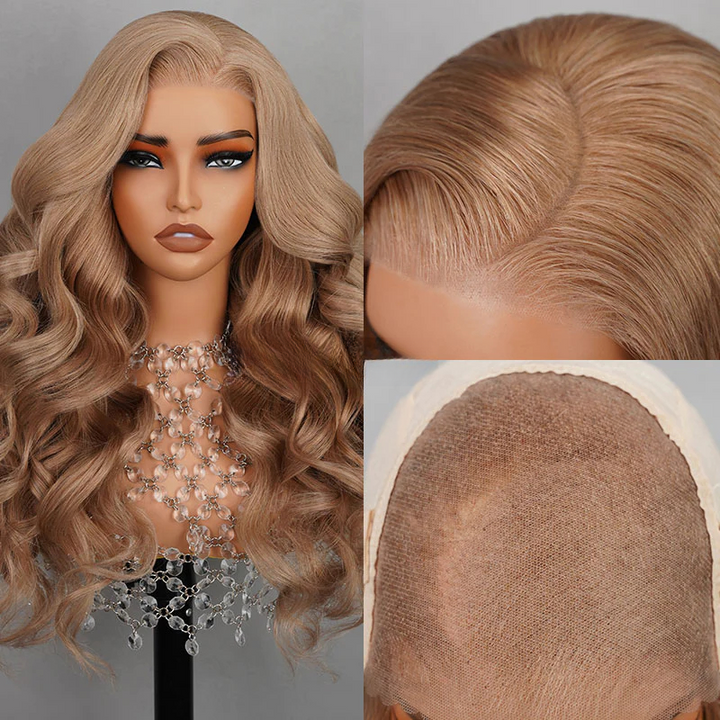 Dorsanee Strawberry Blonde 13X4 Lace Front Bone Straight Body Wave Human Hair Wigs