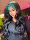 Dorsanee Black With Dark Midnight Blue Roots 13x4 Lace Front Virgin Human Hair Wig