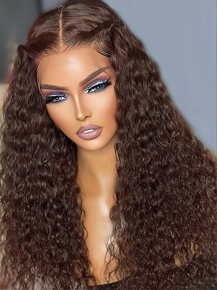 Dorsanee hair deep wave brown 13x4/5x5 HD lace front human hair wig for black girls