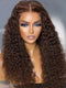 Deep Wave #4 Chocolate Brown Lace Front Wigs Human Hair Texture Silky