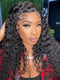 Curly Human Hair Wigs With Baby Hair 180% Density Lace Front Wig Natural Black Full Ends Wigs