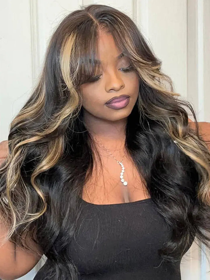 Curtain_Bangs_Highlight_Honey_Blonde_Lace_Front_Wig_Body_Wave_Glueless_Wig_Human_Hair