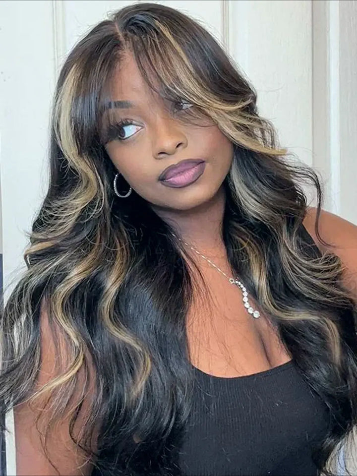 Curtain_Bangs_Highlight_Honey_Blonde_Lace_Wig_Body_Wave_Glueless_Wig_Human_Hair