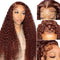 Dorsanee Hair Reddish Brown Auburn Color Jerry Curly Hair 13x4 HD Lace Front Human Hair Wig For Black Women-buy one get one