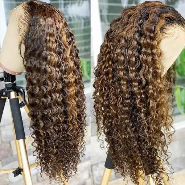 Dorsanee hair deep wave #P4/27 highlight 13x4/4×4 HD lace frontal wigs ,flash sale 50% off