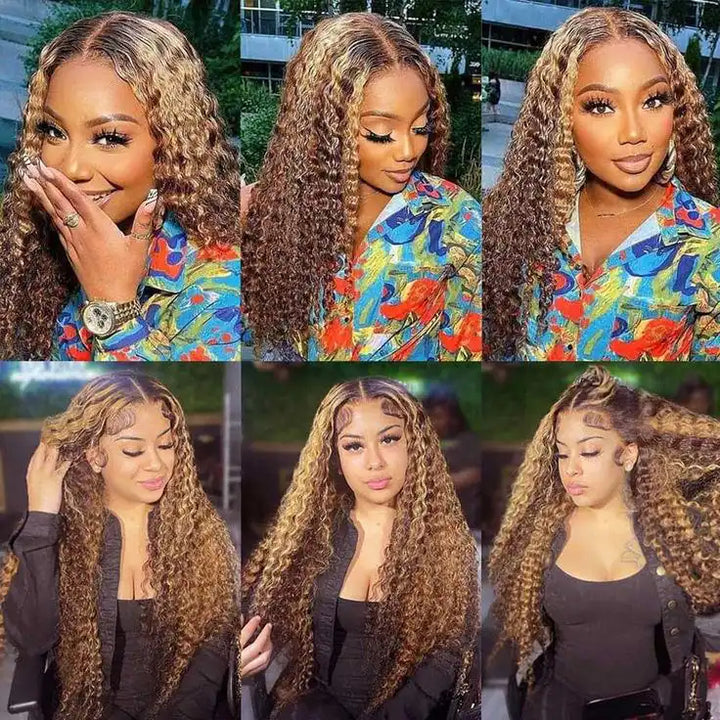 Dorsanee hair deep wave #P4/27 highlight 13x4/4×4 HD lace frontal wigs ,flash sale 50% off