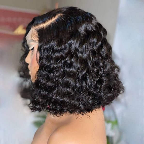 Short Bob Water Wave Lace Front Wigs 13x4 Frontal Human Hair Wig - Dorsanee Hair