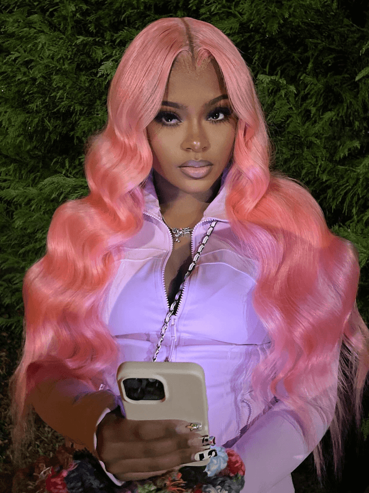Dorsanee 200 Density Pink Body Wave 13x4 HD Lace Front Virgin Human Hair Wigs