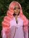 Dorsanee 200 Density Pink Body Wave 13x4 HD Lace Front Virgin Human Hair Wigs