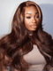Dorsanee 250 300 Density Chocolate Brown Honey Blonde Highlight Human Hair Wigs