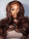 Dorsanee 250 300 Density Chocolate Brown Honey Blonde Highlight Human Hair Wigs