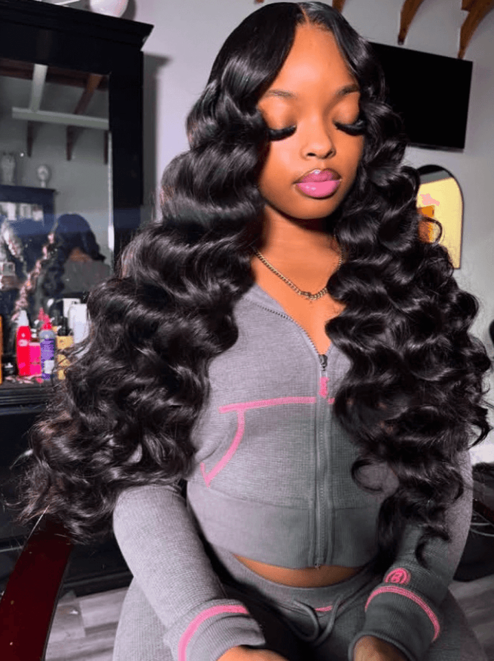 Dorsanee 300 Density Loose Deep Curls 13x4 HD Lace Front Virgin Human Hair Wigs