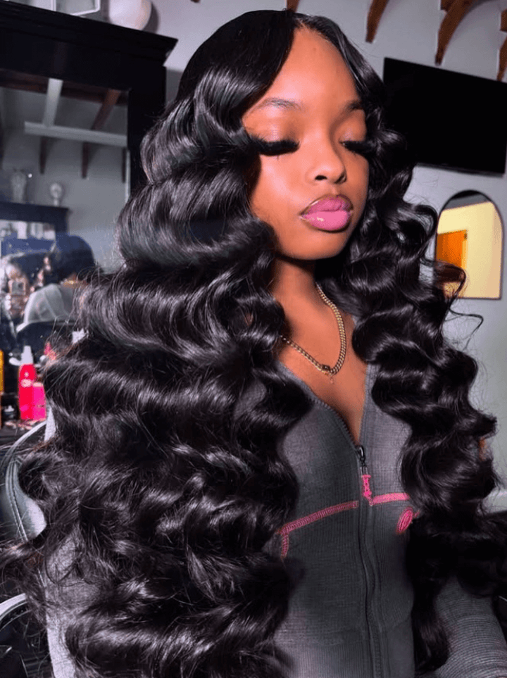 Dorsanee 300 Density Loose Deep Curls 13x4 HD Lace Front Virgin Human Hair Wigs