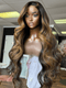 Dorsanee Balayage Black Brown Highlights Body Wave 200 Density Human Hair Wigs