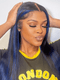 Dorsanee Black With Dark Blue Bone Straight 13x4 HD Lace Front Human Hair Wigs