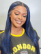 Dorsanee Black With Dark Blue Bone Straight 13x4 HD Lace Front Human Hair Wigs