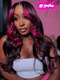 Dorsanee Black With Purple Red Color 13x4 HD Lace Front Virgin Human Hair Wigs