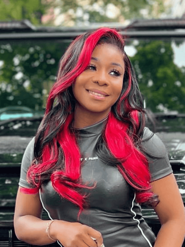 Dorsanee Black With Red Streaks 13x4 Lace Front Body Wave Virgin Human Hair Wig