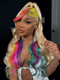 Dorsanee Blonde With Yellow Red Green Blue Purple Multi Color Human Hair Wigs
