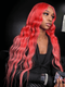 Dorsanee Bright Reddish-Pink Body Wave 13x4 Lace Front Human Hair Wigs