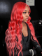 Dorsanee Bright Reddish-Pink Body Wave 13x4 Lace Front Human Hair Wigs