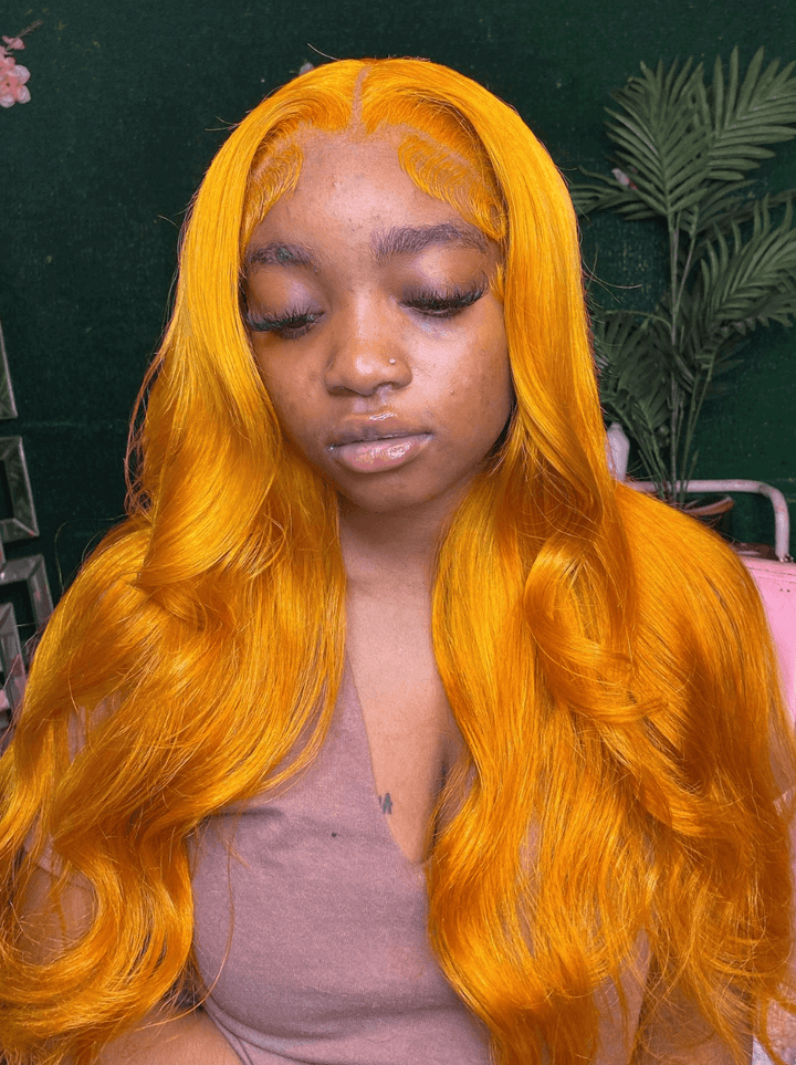 Dorsanee Ginger Orange Body Wave 13x4 HD Lace Front Virgin Remy Human Hair Wigs