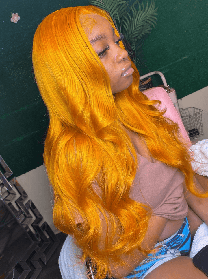 Dorsanee Ginger Orange Body Wave 13x4 HD Lace Front Virgin Remy Human Hair Wigs